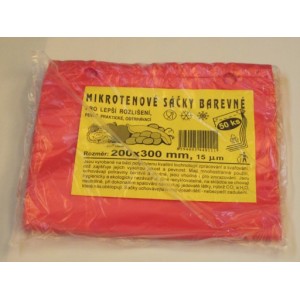 mikrotenové sáčky červené 200 x 300 mm 15 µm 50 ks červené