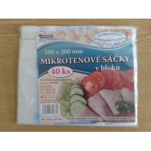 mikrotenové sáčky 200 x 300 mm s popisovým polem - 40ks