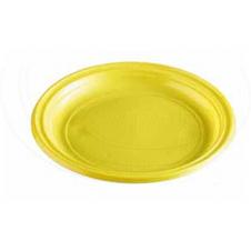 párty mělký talíř plast žlutý 220mm - 10ks 